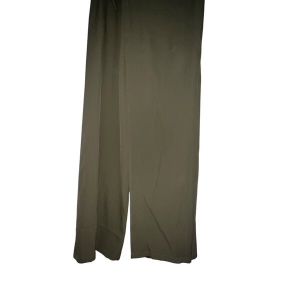 Halara High Waisted Tie Side Invisible Zipper Wide Leg Work Pants Sz Large Green - Picture 14 of 15